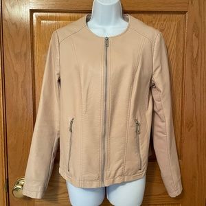 Kenneth Cole Reaction Faux Leather Tan Jacket Size M